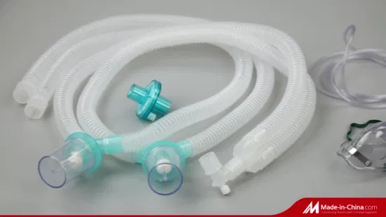 고품질 병원 공급 물 트랩이 있는 인기 있는 일회용 의료 마취 통풍기 골판지 호흡 회로 FDA ISO 승인